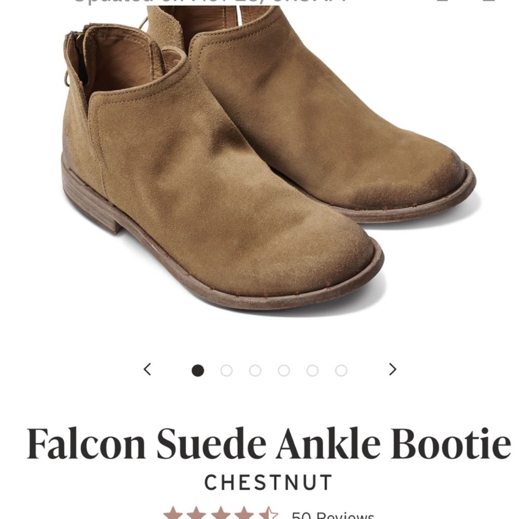 Beek Falcon Suede Ankle Bootie - Chestnut Sz 8.5